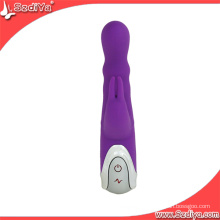 Kaninchen Design Silikon Sex Dual Insert Frauen Masturbation Vibrator (DYAST303)
